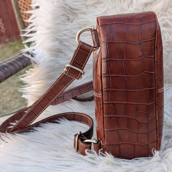 Dooney & Bourke Brown Croc-Embossed Backpack and Wallet main image 8